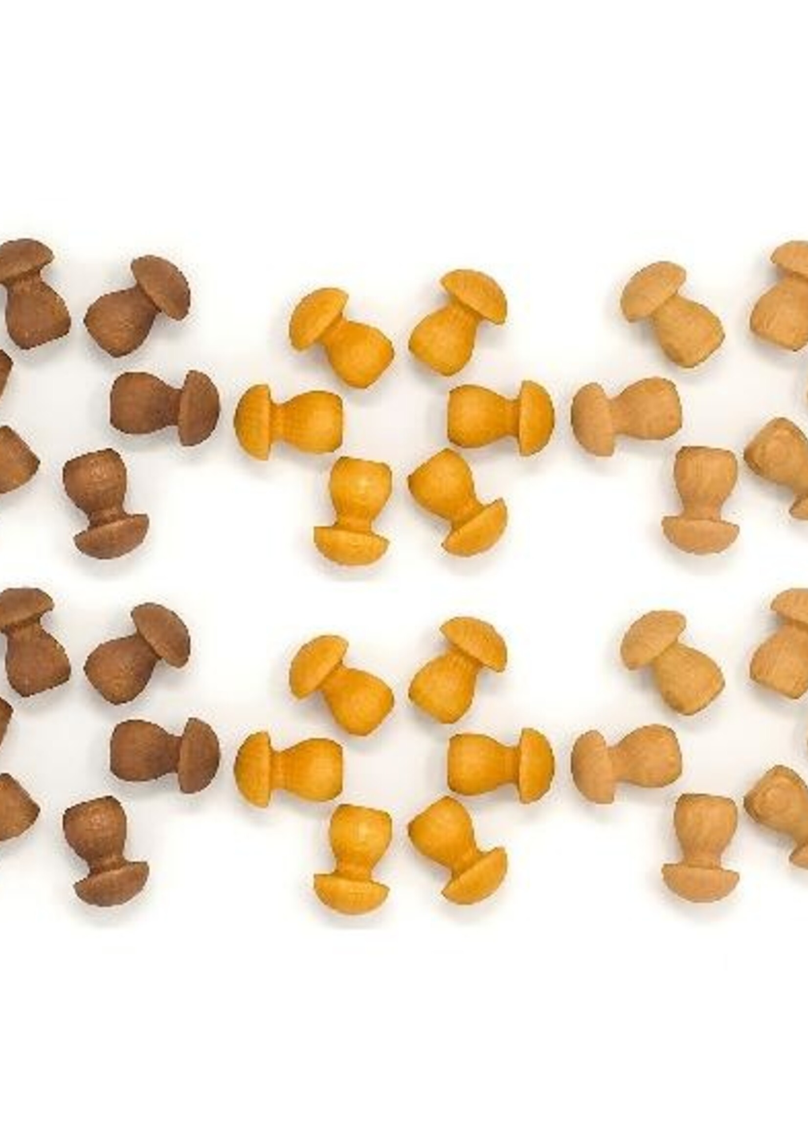 Grapat Wood Mandala Mushrooms 36 pcs (Browns)