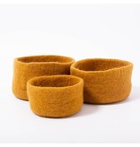 Papoose Wool Nesting Bowls Mustard 3pc set