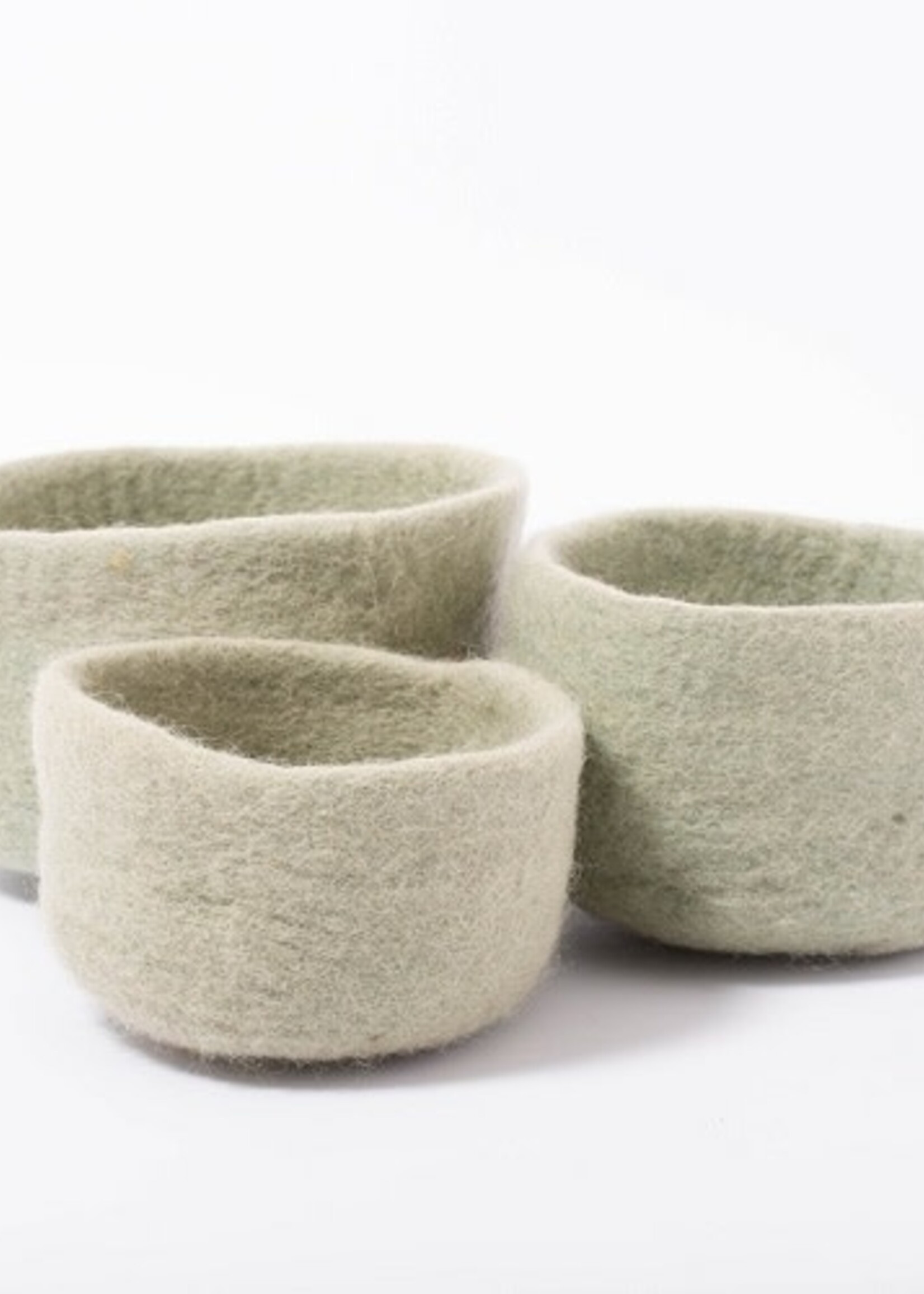 Papoose Wool Nesting Bowls - Sage 3pc set