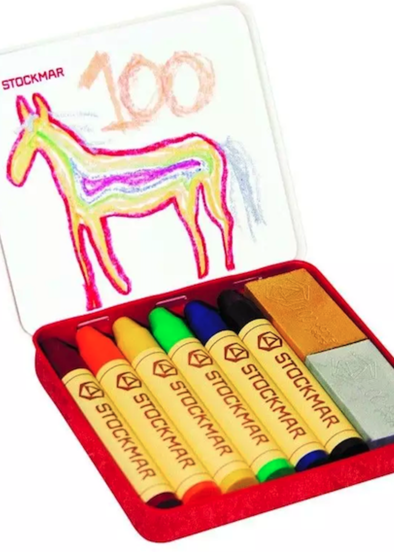 Stockmar Stockmar 100 Rainbow Edition 6 sticks + 2 blocks