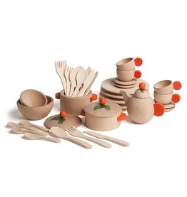 Erzi Erzi Tableware - Wood Cookery + Crockery Set