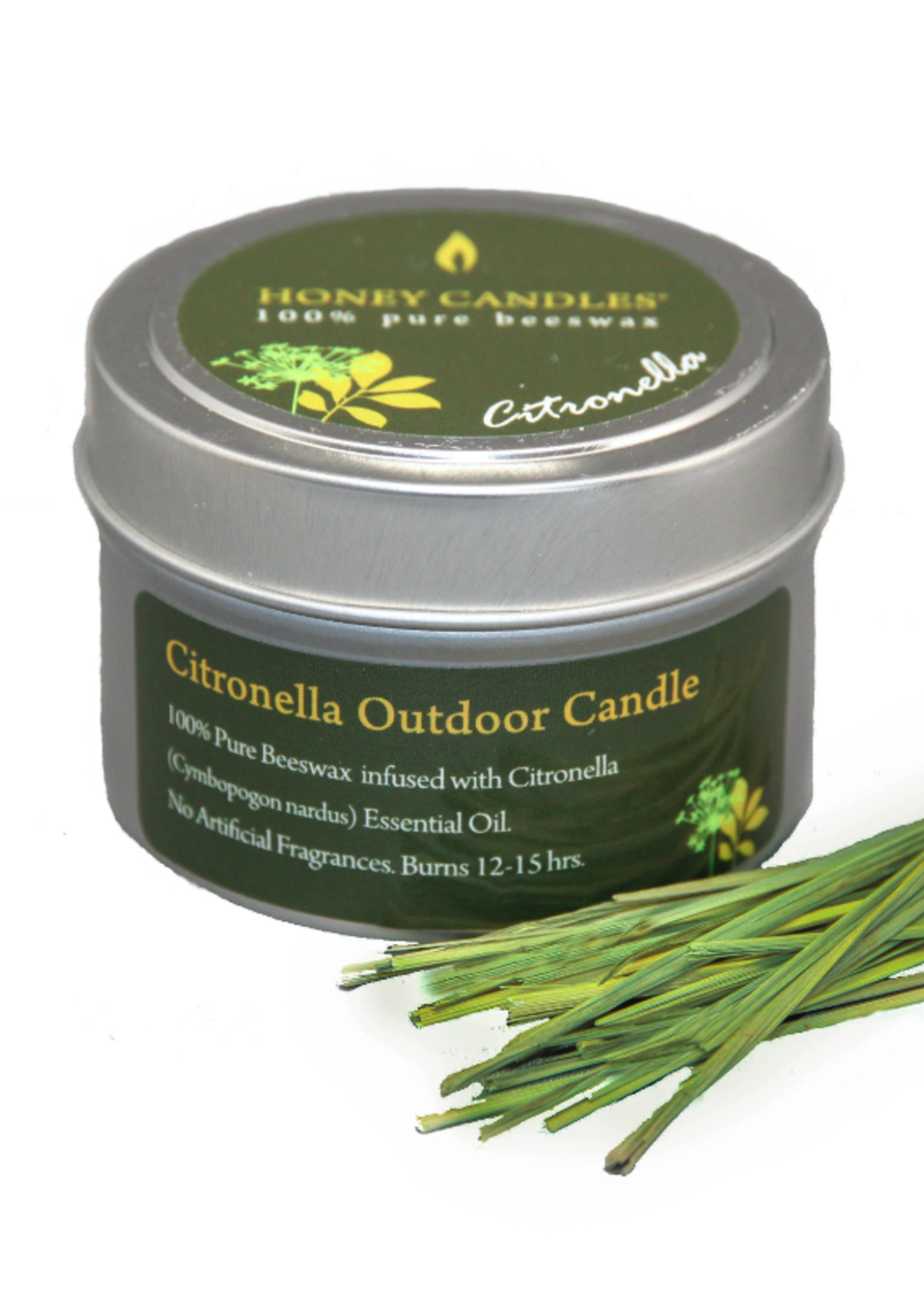 Honey Candles Essential Beeswax Tin - citronella