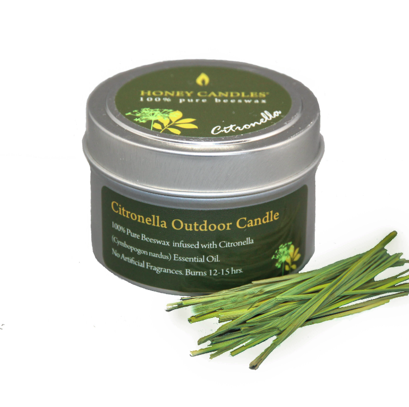 Honey Candles Essential Beeswax Tin - citronella