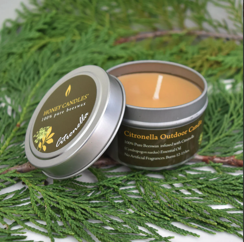 Honey Candles Essential Beeswax Tin - citronella