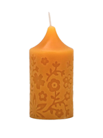 Honey Candles Small Pillar Beeswax Candle - flowers