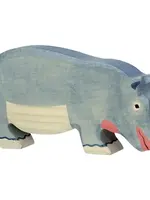 Holztiger Hippopotamus, feeding