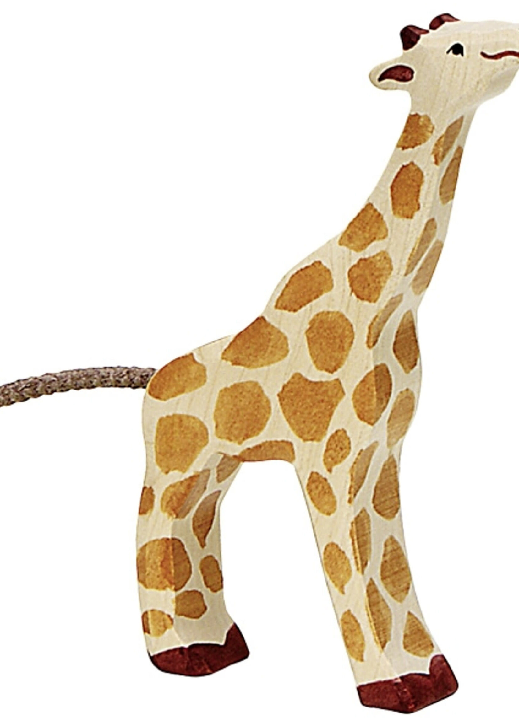 Holztiger Giraffe, small, feeding