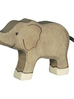 Holztiger Elephant, small, trunk raised