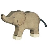 Holztiger Elephant, small, trunk raised