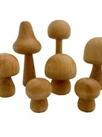 Papoose Wood Mushrooms Natural 7pcs