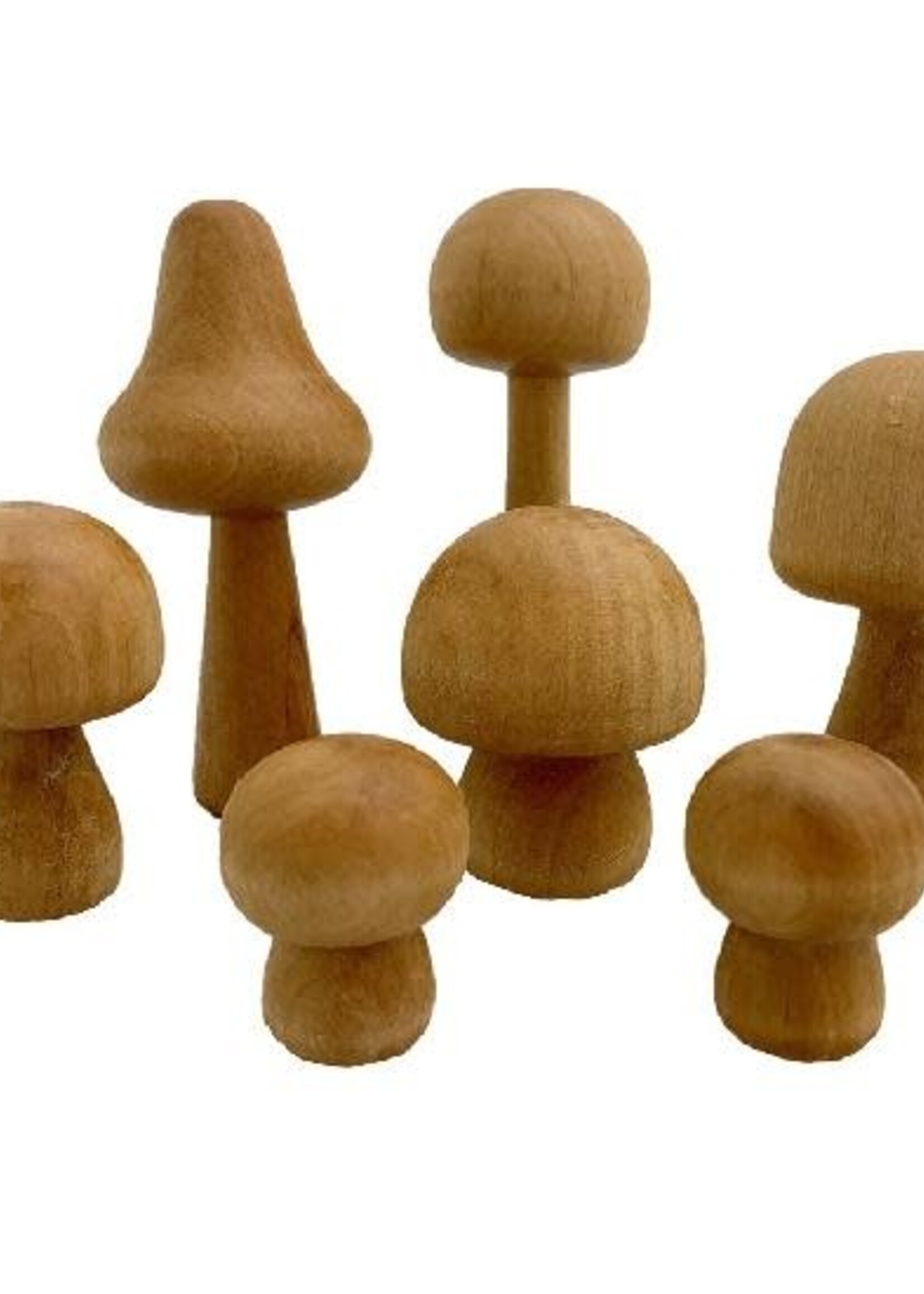 Papoose Wood Mushrooms Natural 7pcs