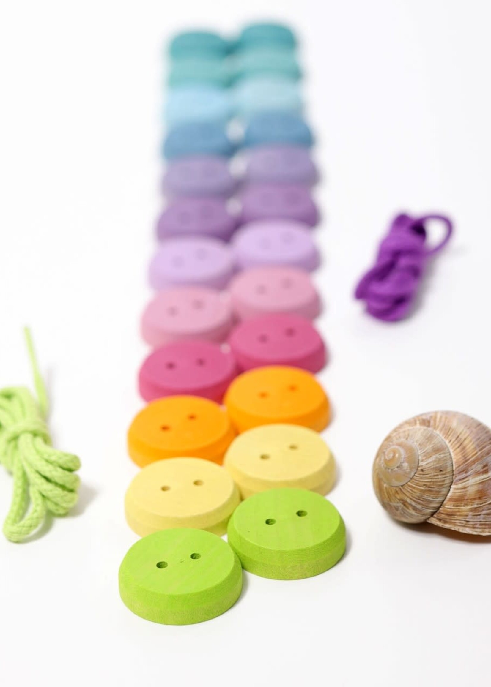 Grimm's Thread Game Buttons, small pastel 24 pcs