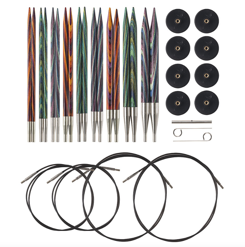 Knit Picks Mosaic Options Interchangeable Needle Set, cables: 2x 24" and 1 each of 32" & 40" lengths