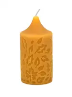 Honey Candles Small Pillar Beeswax Candle - leaf