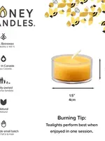 Honey Candles Natural Beeswax Tealight Candle in Clear Cup