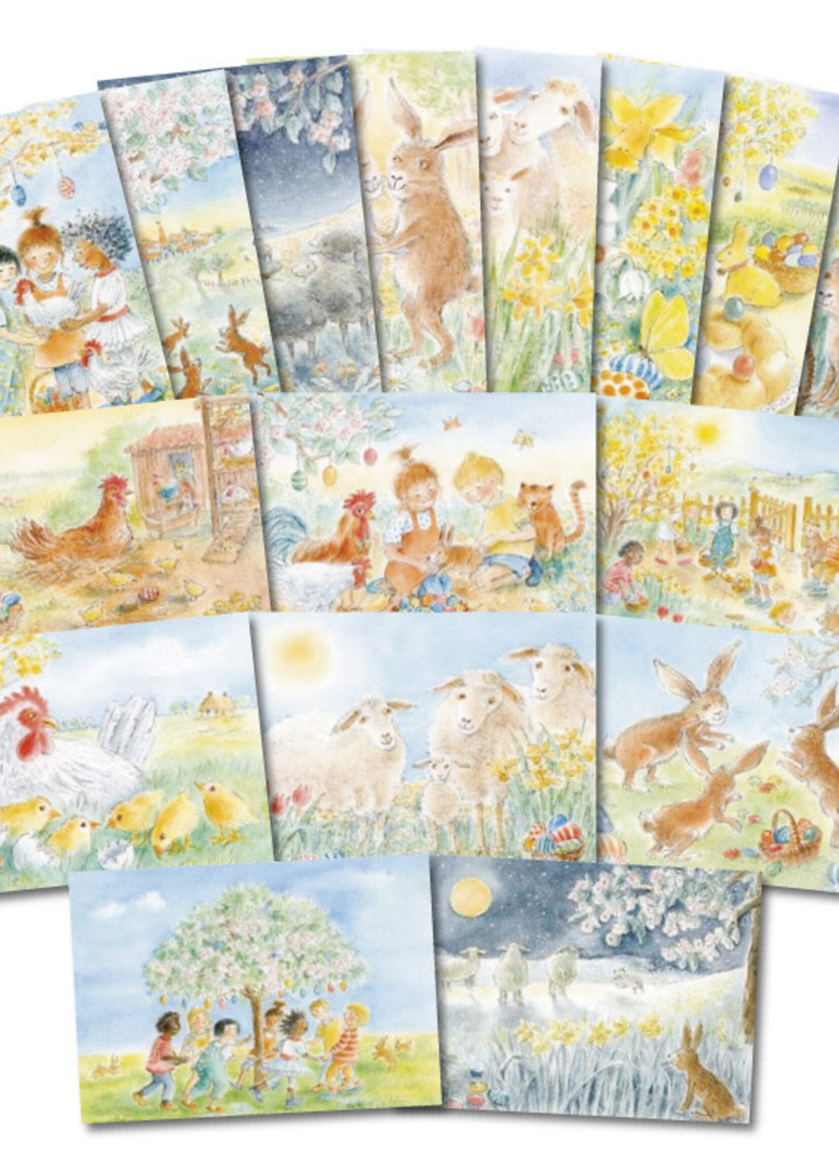 Wynstones Press Set of 16 Easter postcards by Dorle Schausbreitner