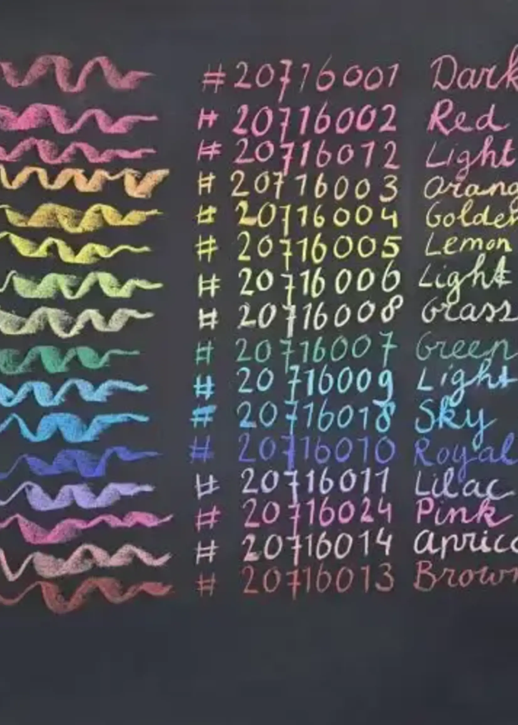 Mercurius NEW Mercurius Blackboard Pastel Chalk - 16 Assorted Colours