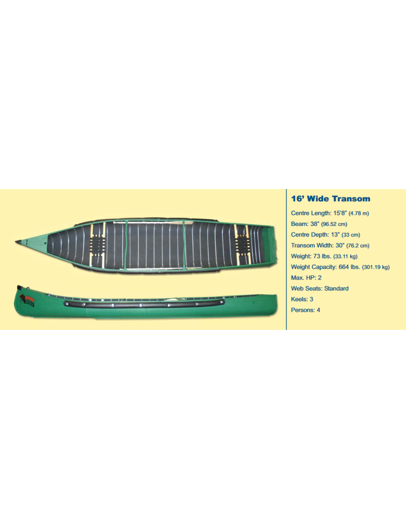 Radisson Canoes 16' Wide w/ Webb Seats