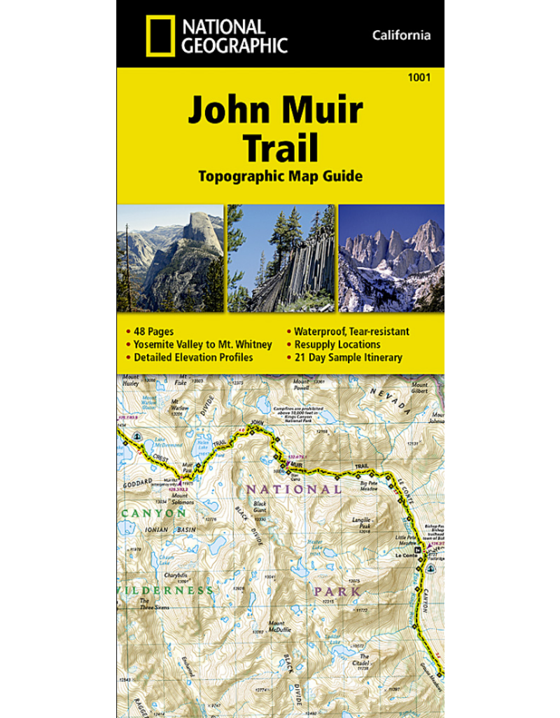 National Geographic John Muir Trail Topographic Map Guide