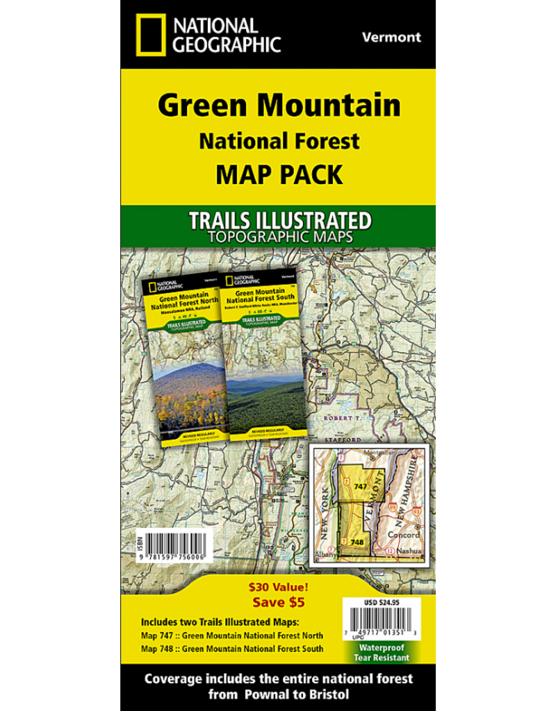 National Geographic Green Mountain National Forest Map Pack
