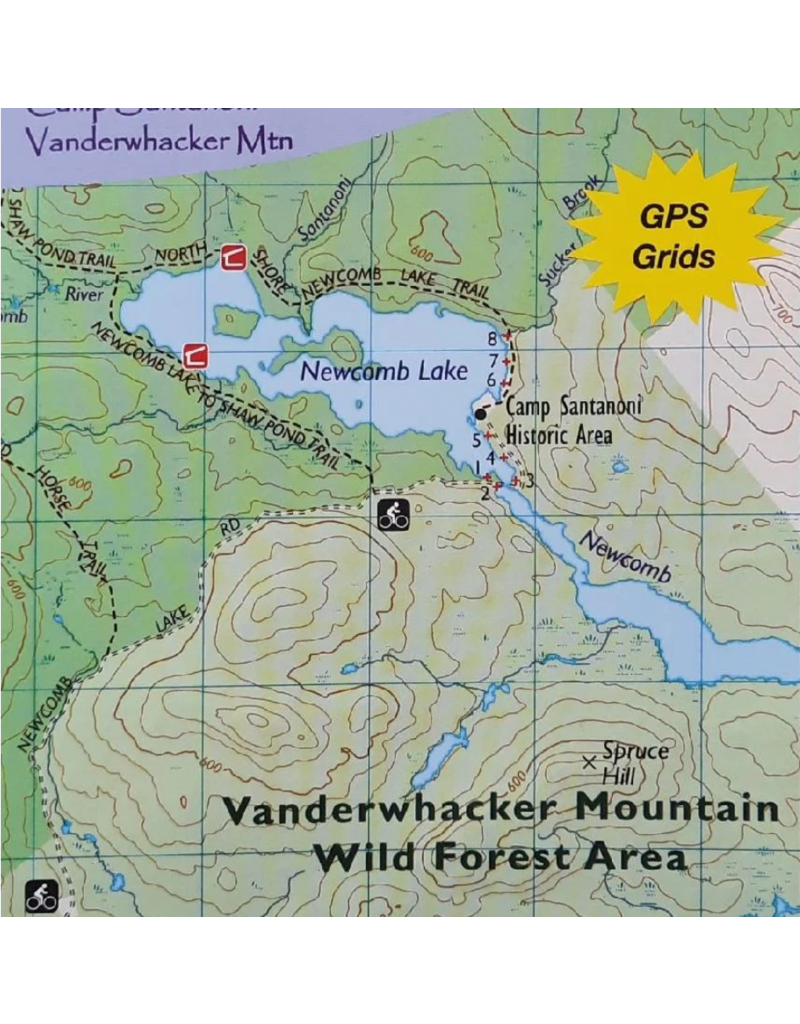 Blue Line Book Exchange Adirondack Paddler's Map Newcomb & Upper Hudson