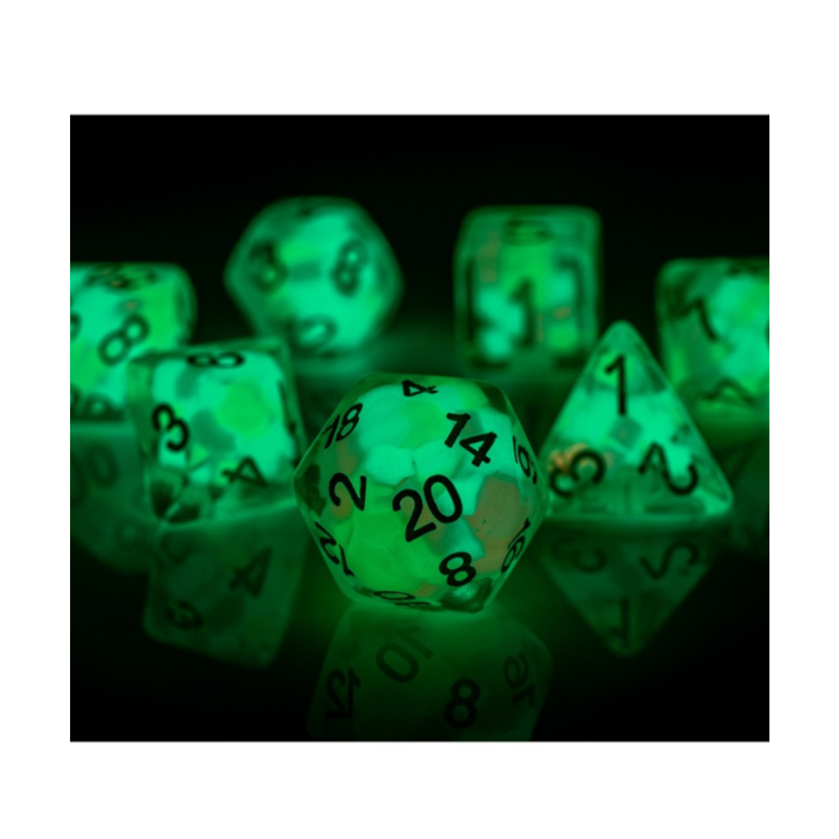 SIRIUS DICE LUCKY CHARM GLOWWORM - SIRIUS DICE 7 DIE SET