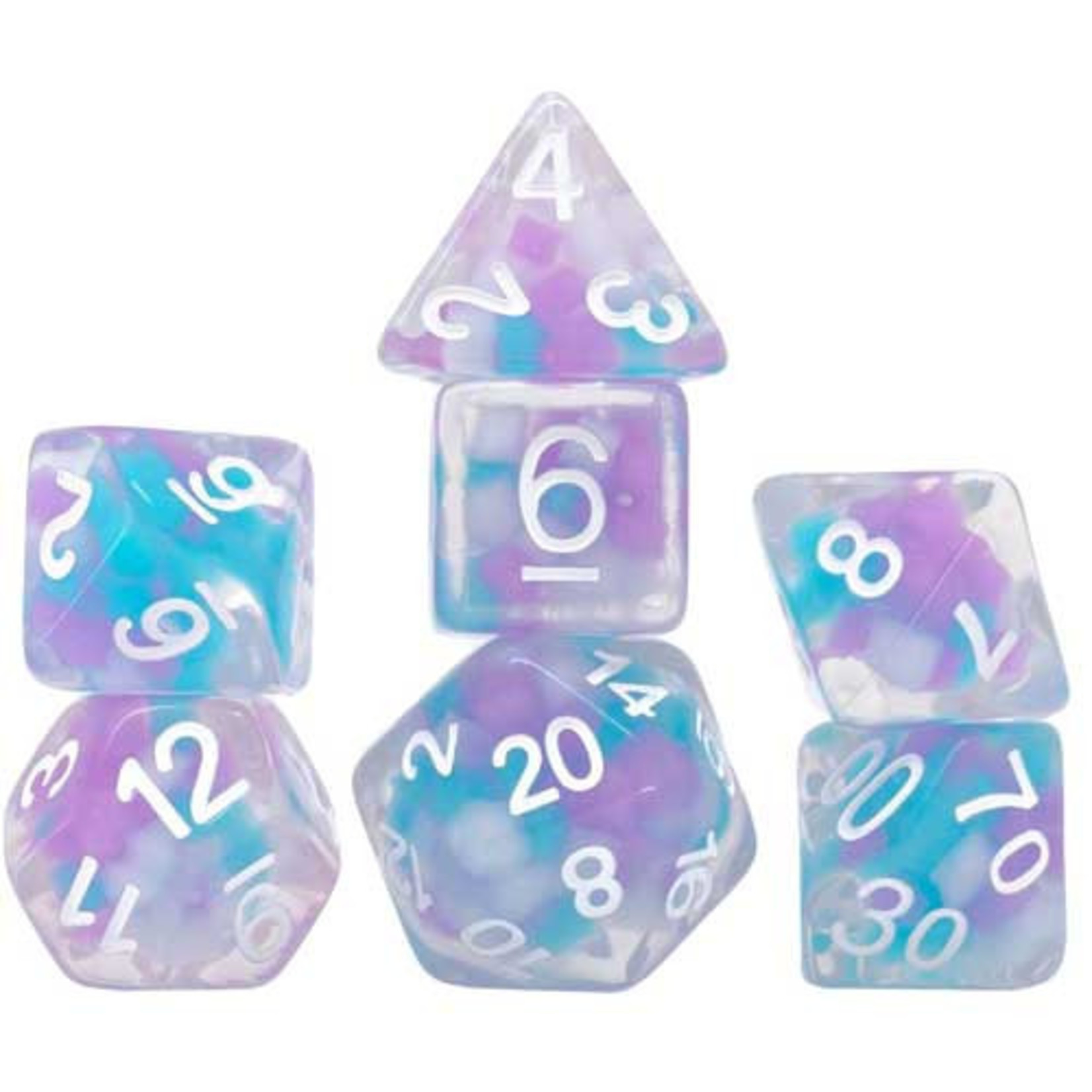 Sirius Dice: Cotton Candy Glowworm - 7 Die Set