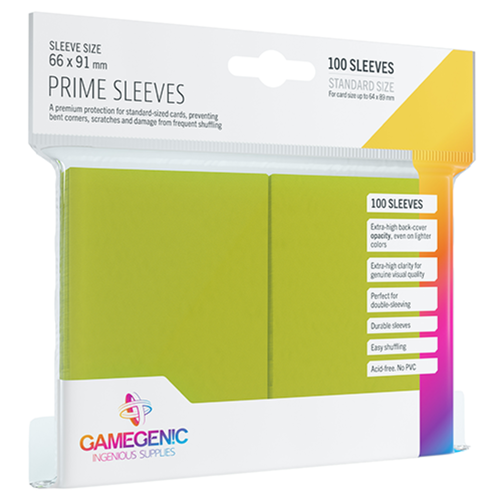 GAMEGENIC PRIME SLEEVES: LIME