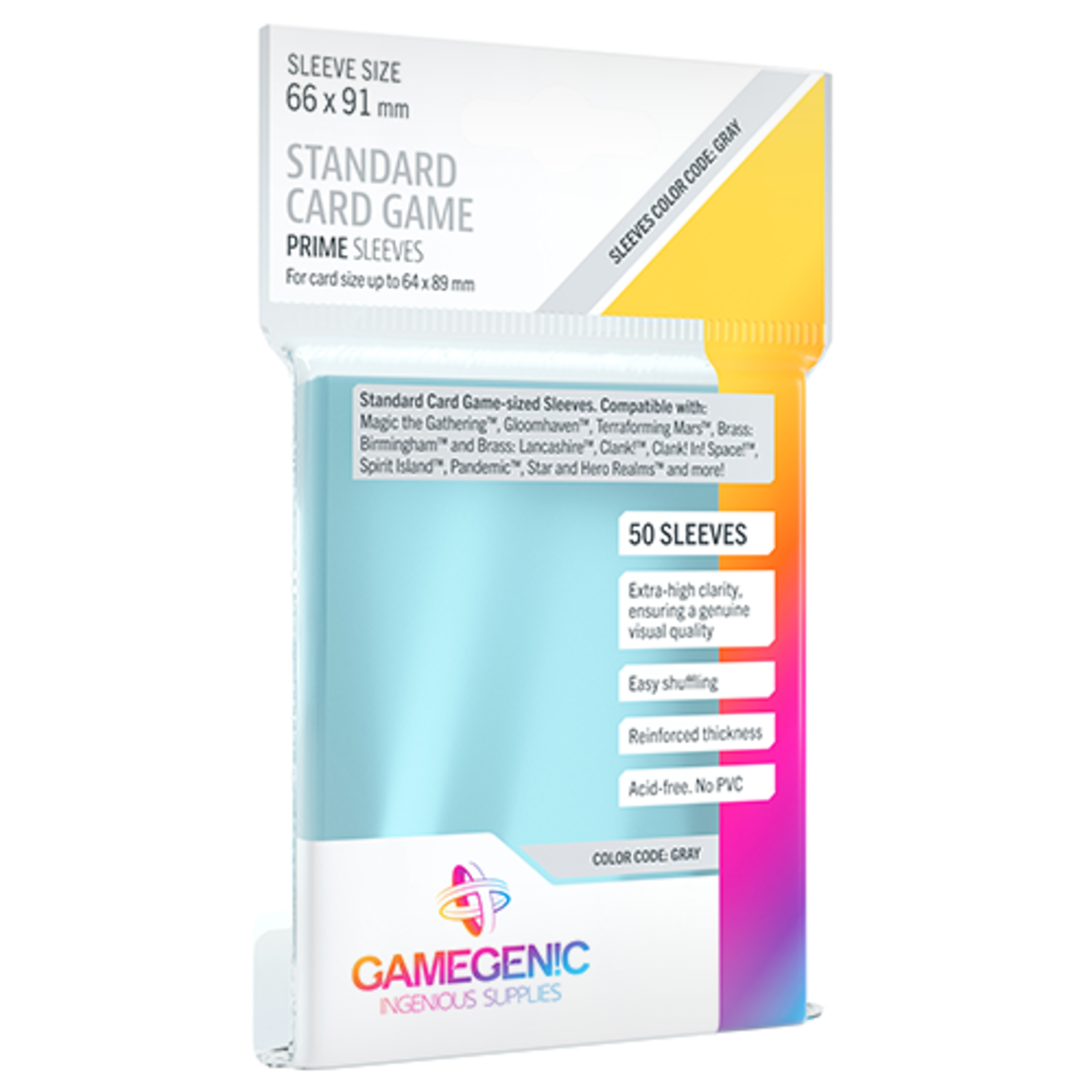 GAMEGENIC PRIME STANDARD CARD GAME 66x91mm CODE:GRAY