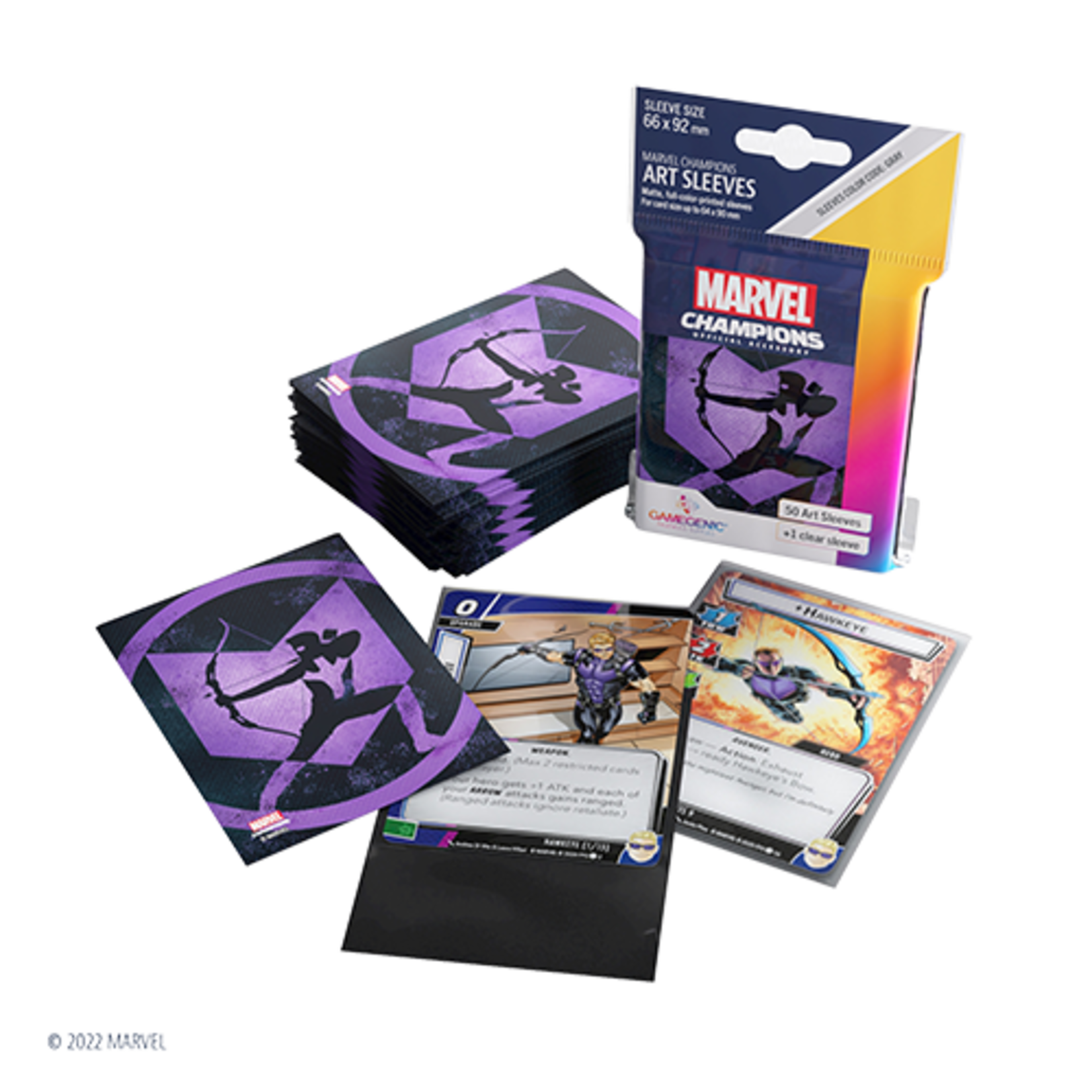 GAMEGENIC HAWKEYE MARVEL CHAMPIONS ART SLEEVES 50CT GRAY