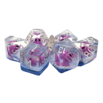 OLD SCHOOL DICE & ACCESSORIES ANIMAL KINGDOM BABY ELEPHANT PURPLE BLUE 7-DIE SET