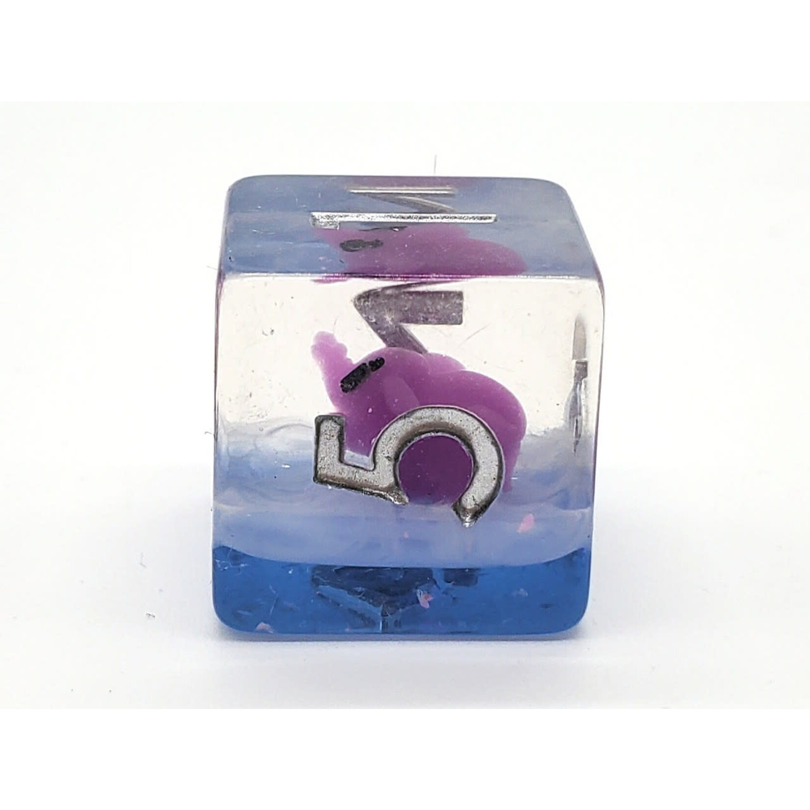 OLD SCHOOL DICE & ACCESSORIES ANIMAL KINGDOM BABY ELEPHANT PURPLE BLUE 7-DIE SET