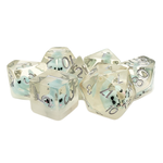 OLD SCHOOL DICE & ACCESSORIES ANIMAL KINGDOM BABY SEAL LT BLUE 7-DIE SET - OLD SCHOOL DICE