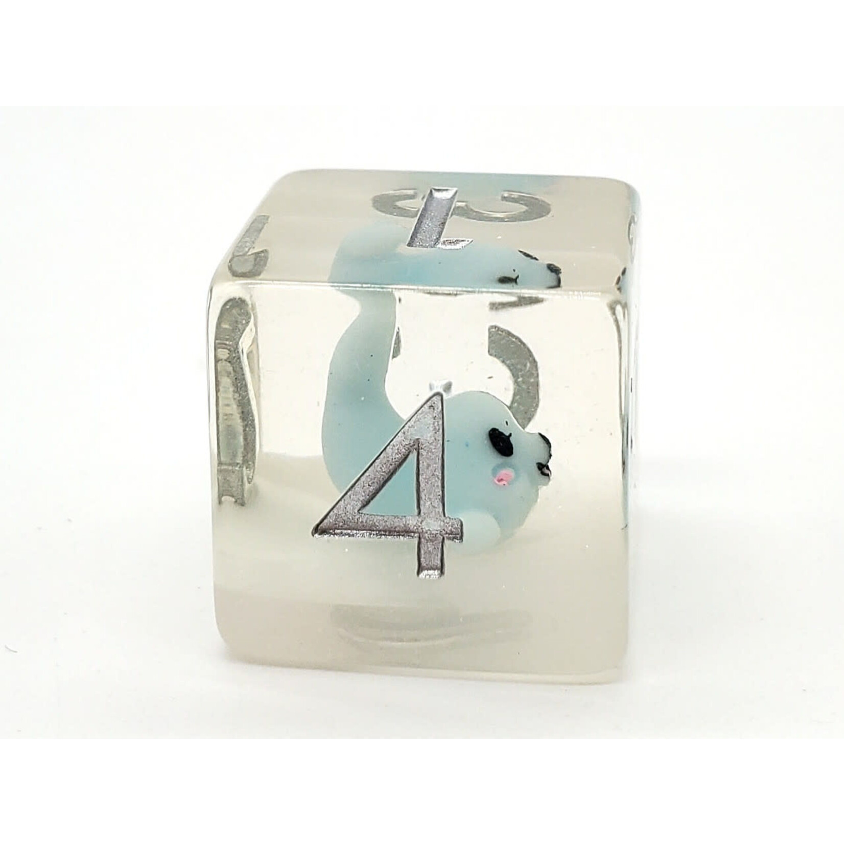 OLD SCHOOL DICE & ACCESSORIES ANIMAL KINGDOM BABY SEAL LT BLUE 7-DIE SET