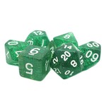 OLD SCHOOL DICE & ACCESSORIES SPARKLE TRANSLUCENT GREEN 7PC SET - OLD SCHOOL DICE