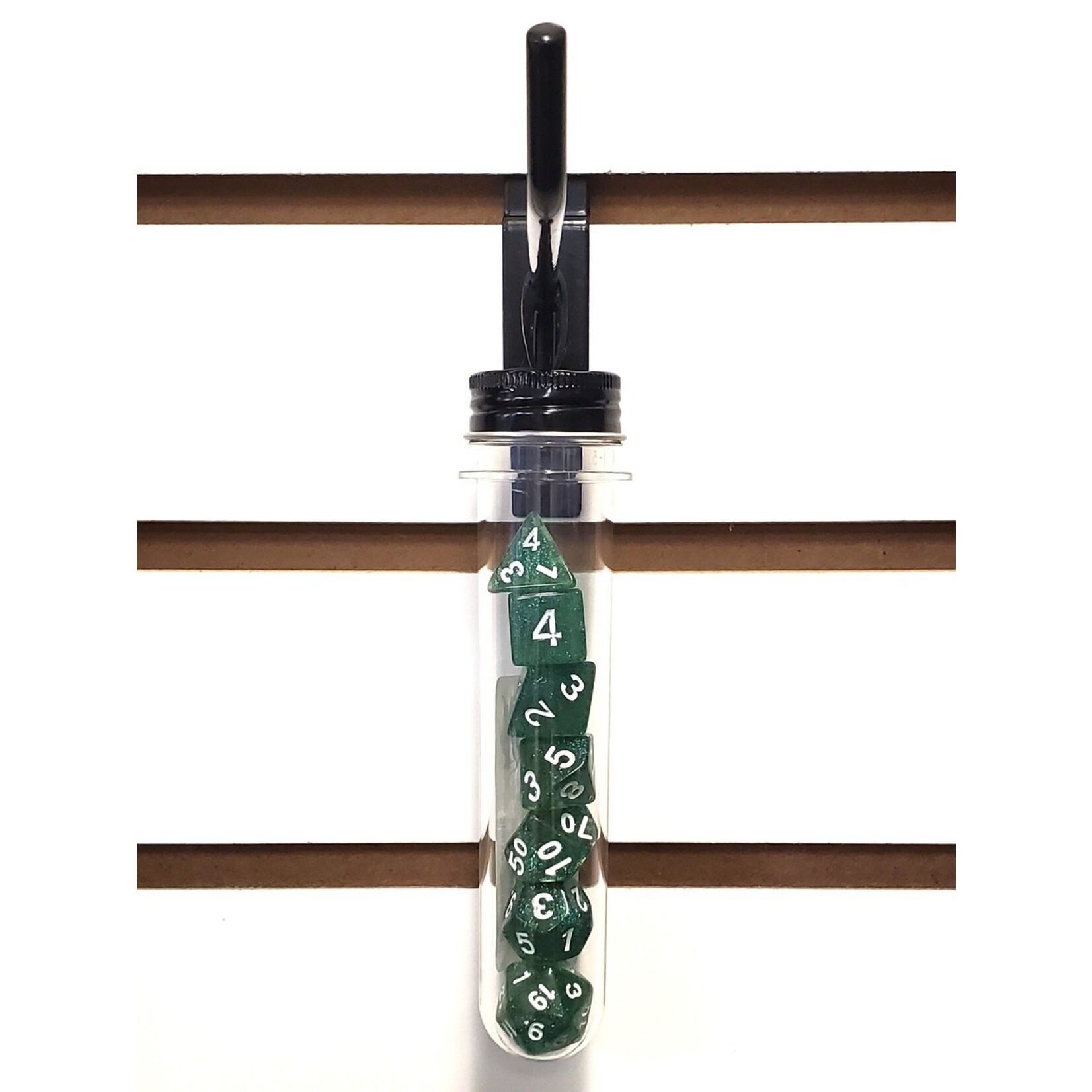 OLD SCHOOL DICE & ACCESSORIES SPARKLE TRANSLUCENT GREEN 7PC SET