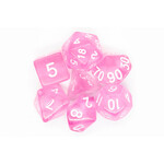 OLD SCHOOL DICE & ACCESSORIES TRANSLUCENT PINK 7PC SET - OLD SCHOOL DICE