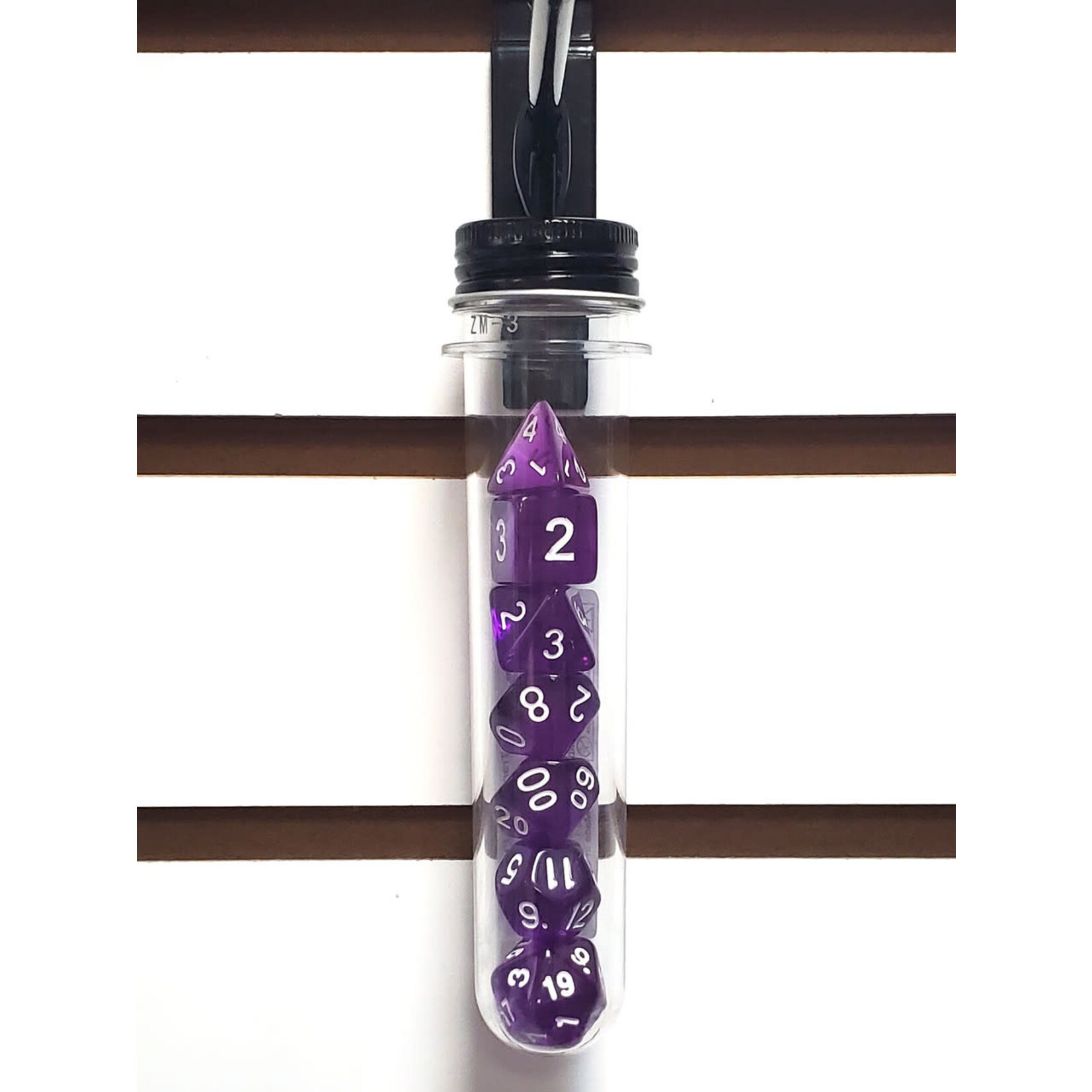 OLD SCHOOL DICE & ACCESSORIES TRANSLUCENT PURPLE 7PC SET