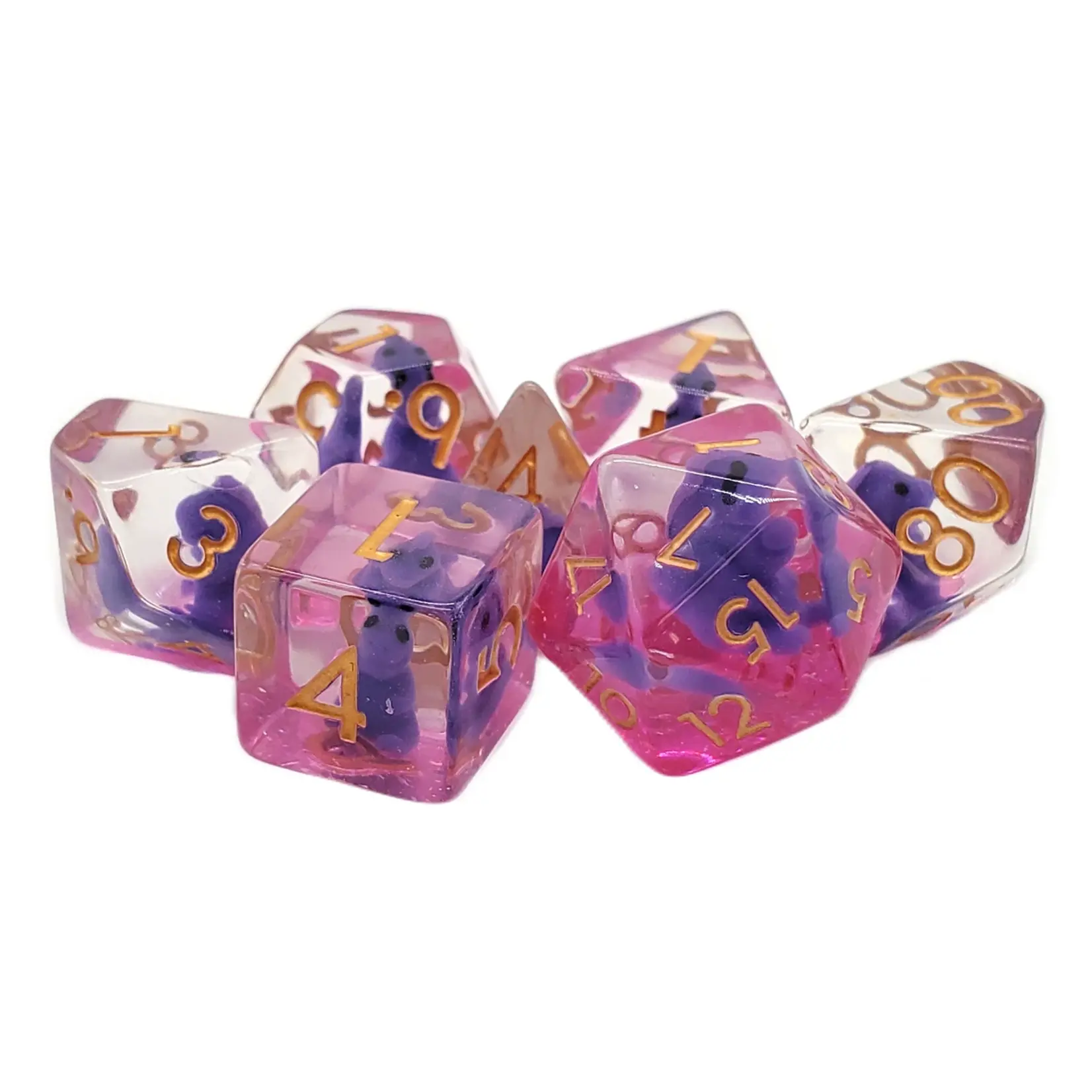 OLD SCHOOL DICE & ACCESSORIES ANIMAL KINGDOM BABY T-REX PURPLE 7PC SET