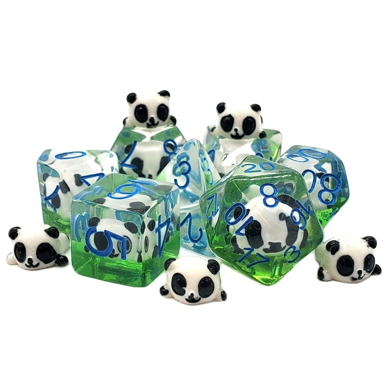 OLD SCHOOL DICE & ACCESSORIES ANIMAL KINGDOM PANDA PARTY 7PC SET