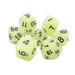 OLD SCHOOL DICE & ACCESSORIES GLOW DICE GREY 7PC SET - OLD SCHOOL DICE