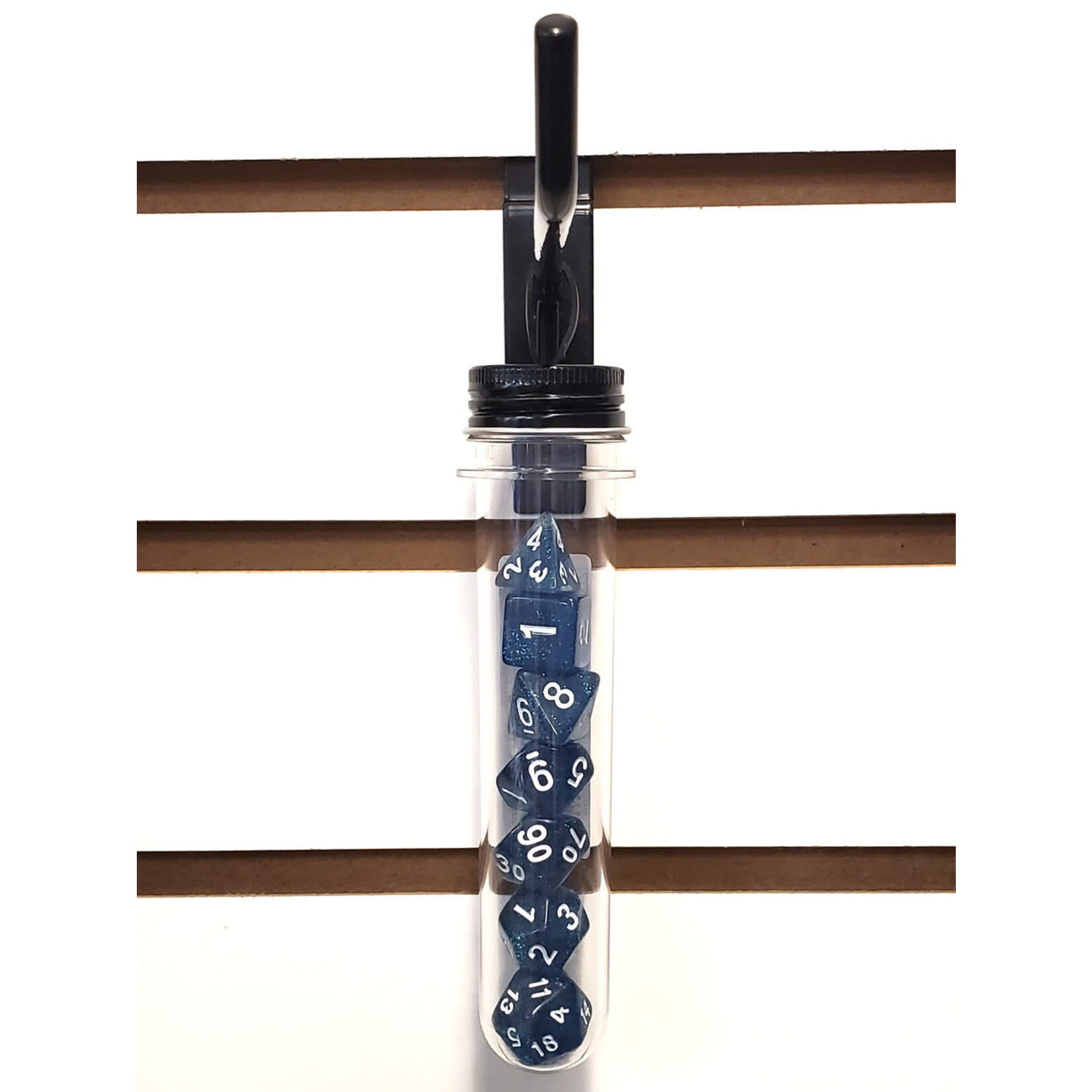 OLD SCHOOL DICE & ACCESSORIES SPARKLE TRANSLUCENT MIDNIGHT BLUE 7PC SET