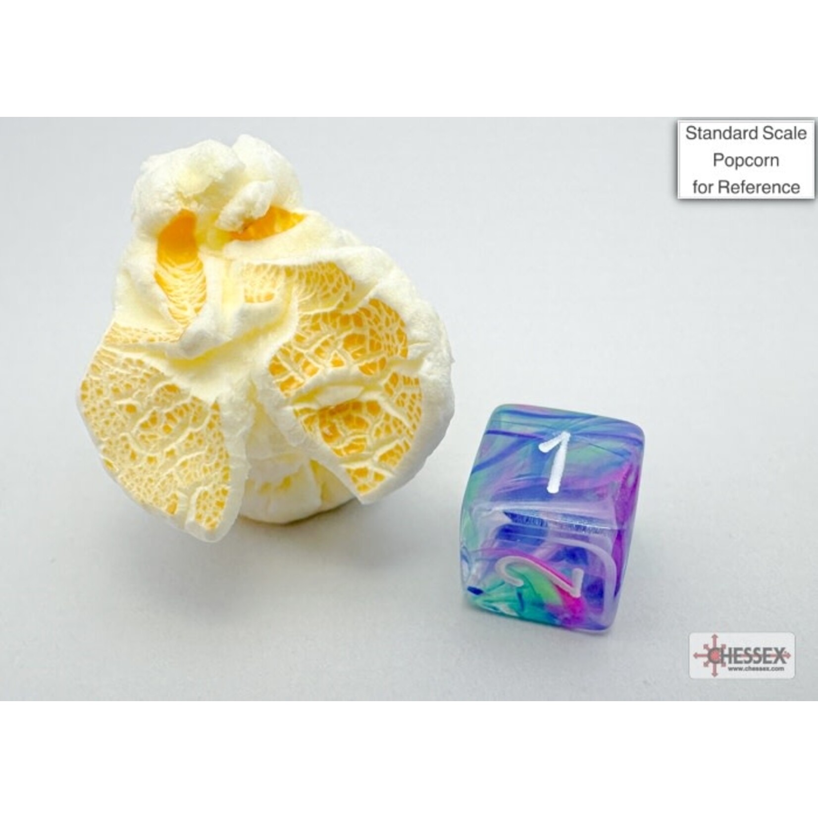 CHESSEX MINI FESTIVE WATERLILY/WHITE 7-DIE SET