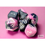 CHESSEX MINI GEMINI BLACK-PINK/WHITE 7-DIE SET - CHESSEX