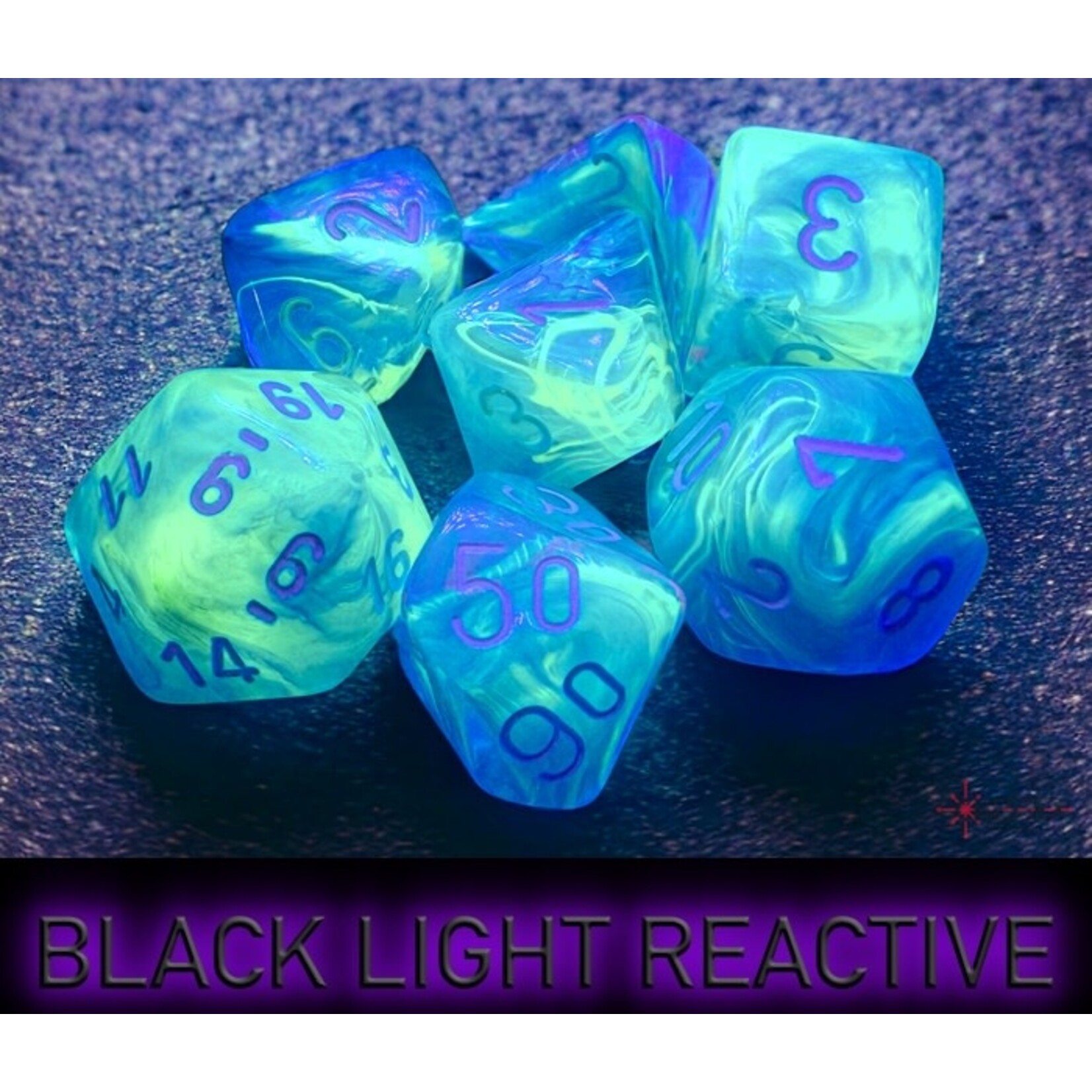 CHESSEX CHX27546 FESTIVE WATERLILY/ WHITE - 7-DIE POLYHEDRAL SET