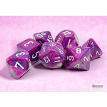 CHESSEX FESTIVE VIOLET/WHITE 7-DIE SET