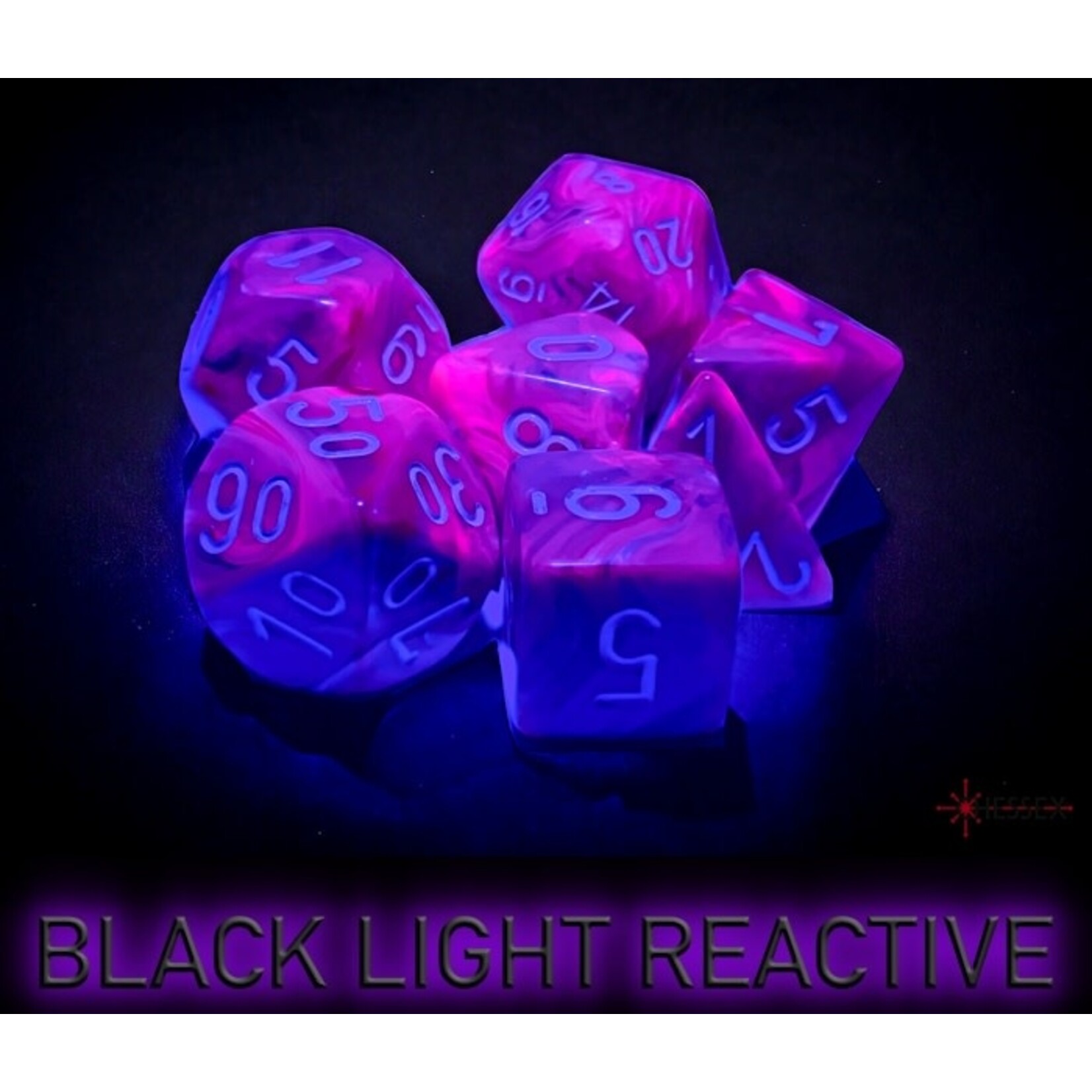 CHESSEX CHX27457 FESTIVE VIOLET/WHITE 7-DIE SET