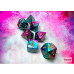 CHESSEX GEMINI PURPLE TEAL / GOLD 7 DIE SET