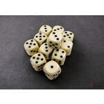 CHESSEX IVORY / BLACK 16MM OPAQUE 12 DIE SET