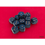 CHESSEX DUSTY BLUE / GOLD 16MM OPAQUE 12-DIE SET